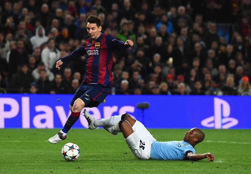E&#39; super Messi al Camp Nou, protagonista assoluto del match di ritorno degli ottavi di Champions League contro il Manchester City. Alla Pulce  mancato solo il gol, ma la sua prestazione  di quelle da ricordare (Getty Images)